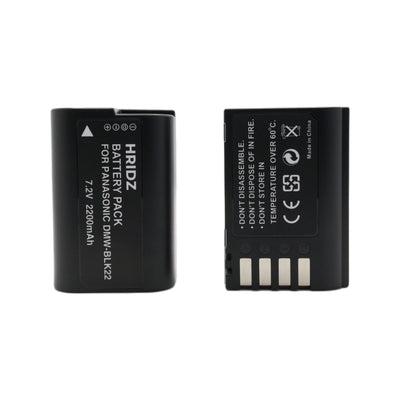 Hridz BLK22 Batteries & Charger Set for Panasonic Lumix G9 S5 GH6 GH5 GH5s & BLF19