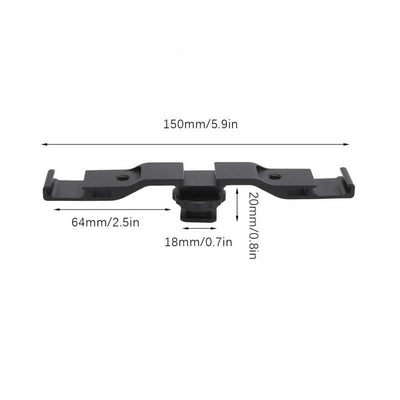 Hridz Cold Shoe Mount Extension Bar Bracket – Dual Mount Adapter for Cameras & Rigs