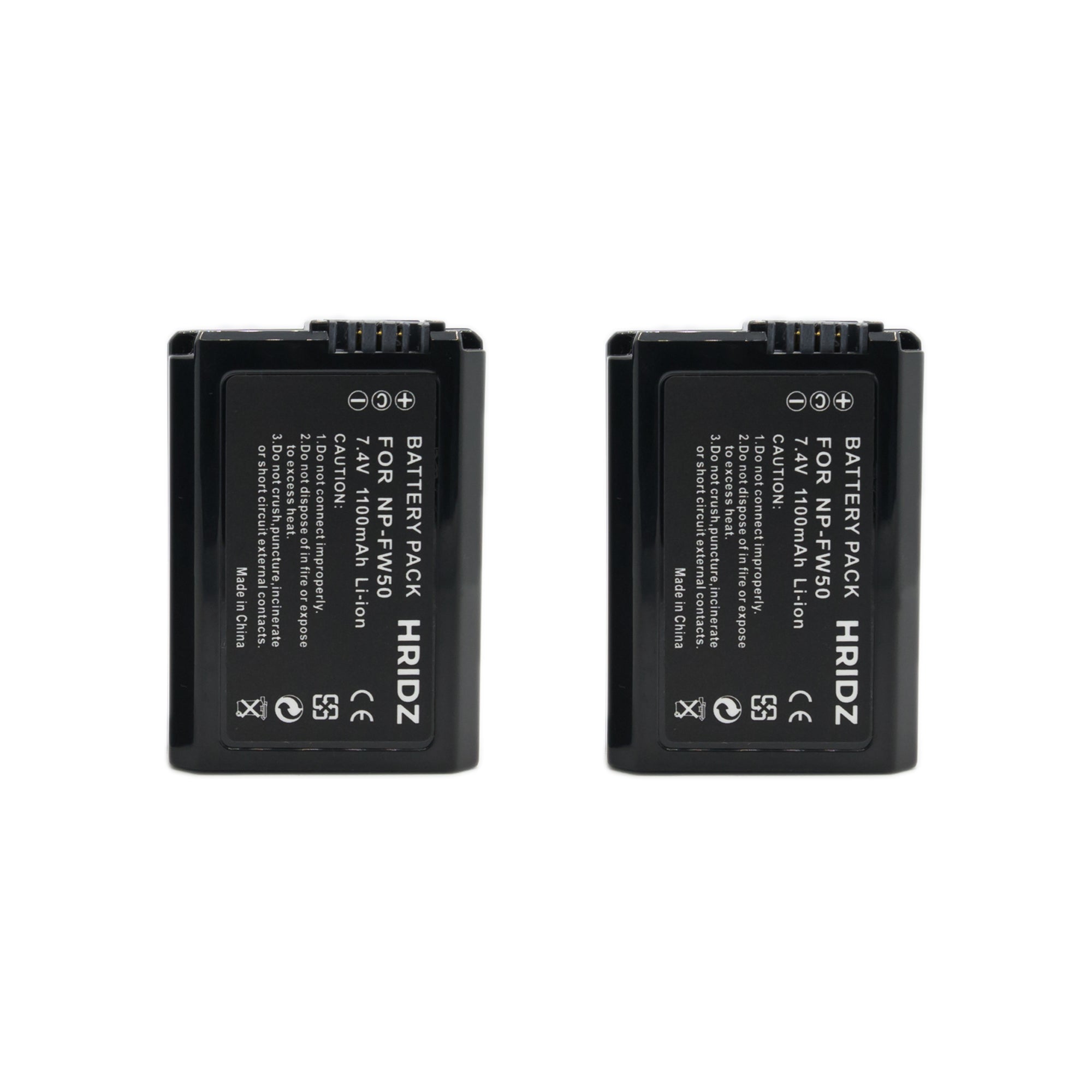 Hridz FW50 2*Batteries & Dual Charger for Sony NP-FW50 Battery A33 A35 A37 A55V RX10