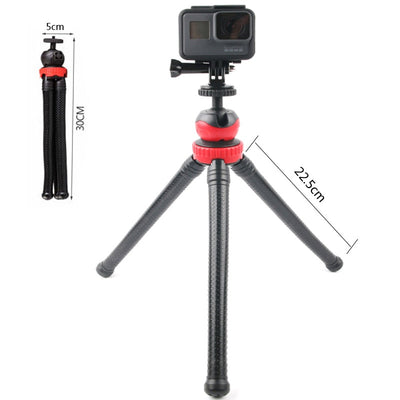 Hridz Flexible Octopus Tripod with 360° Ball Head – Bendable Stand for GoPro, Cameras & Phones