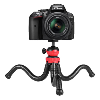 Hridz Flexible Octopus Tripod with 360° Ball Head – Bendable Stand for GoPro, Cameras & Phones