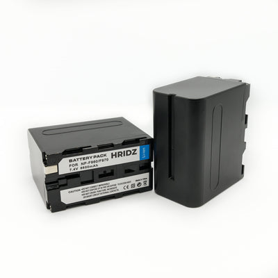 Hridz NP-F970 6600mAh Battery & Dual Charger Kit (2 Batteries) – for Sony NP-F Series Camcorders, Monitors & Video Lights
