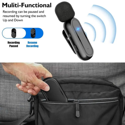 Hridz Professional Wireless Lavalier Microphone Set with Portable Charging Box