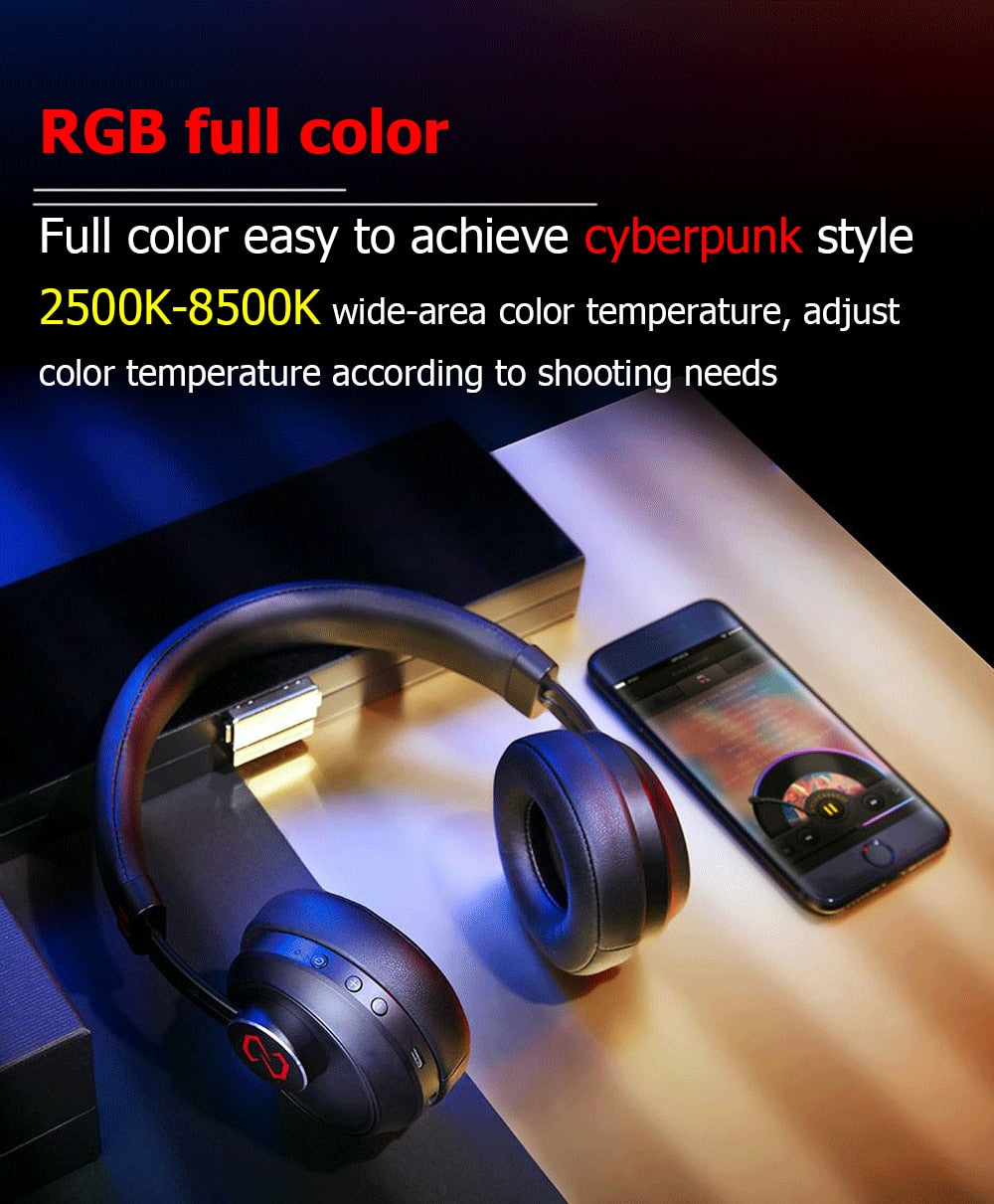 Hridz RGB LED Video Light – Dimmable Bi-Color, Adjustable RGB, Remote-Controlled Studio Light (U600+ / U800+)